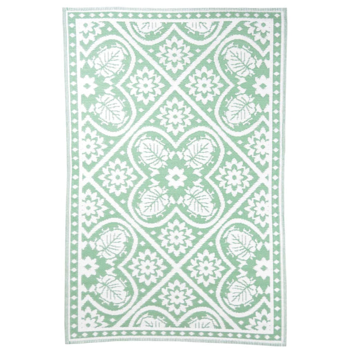 Esschert Design Tappeto da Esterno 182x122 cm a Tessere Verde e Bianco 433913