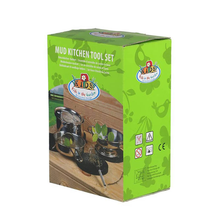 Esschert Design Set Attrezzi per Cucina di Fango 6 pz in Acciaio Inox 442372