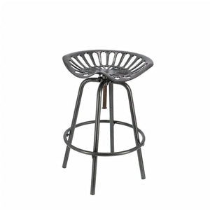 Esschert Design Sedia da Bar con Sedile Trattore Grigia 442363