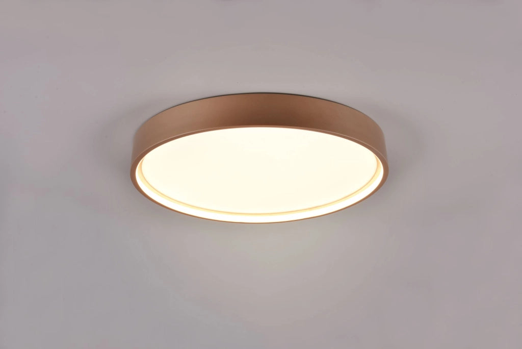 DOHA PLAFONIERA LED 29W 3260lm, 2300+3000+4000K CON BORDO METALLO CAFFE' ILLUMINATO E REGOLAZIONE TEMPERATURA DI COLORE LED D. 45CM