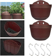Piantina - Cassetta per piante Sostegno in gomma per piante Piantine appese Copertura per parete Vaso per fiori Appeso alla parete Contenitori per piante Marrone Con chiodo per balcone terrazza