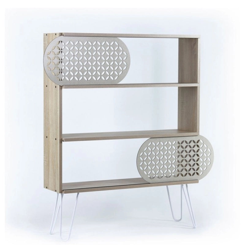 Libreria 3 ripiani Illia rovere nero 94x25x117