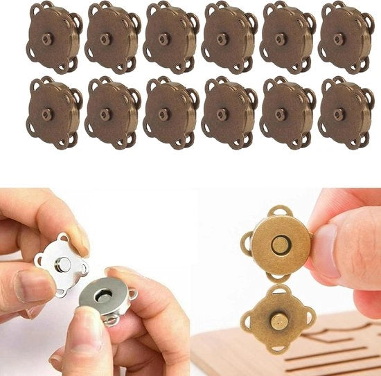 Set di 12 Viti Magnetiche 14 mm - Per cucire - Viti senza cucire - Viti per Maglioni - Viti Magnetiche - Borse a Pompom - Abbigliamento Fai da Te Cucire