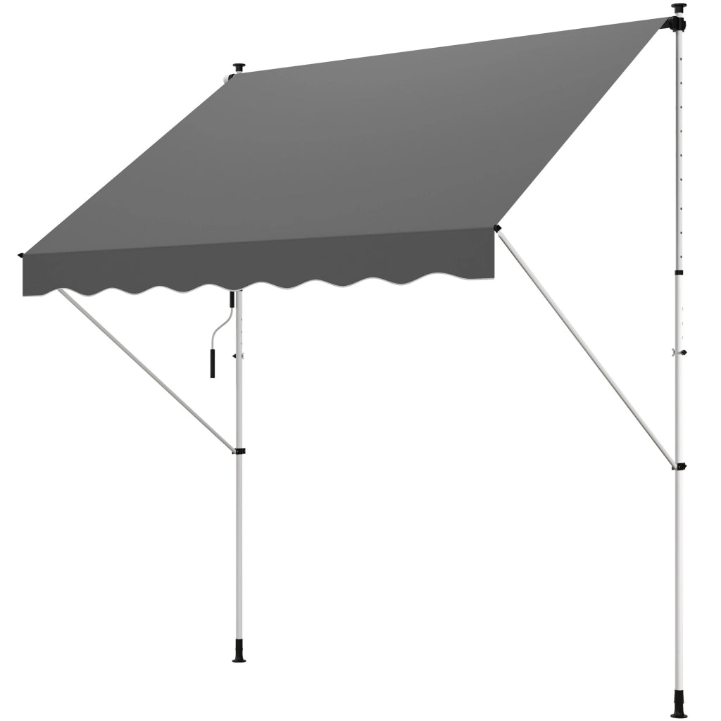 Tendone Manuale Retrattile per Terrazza ¨C zephmum ¨C Grigio 300x150x170-280 cm