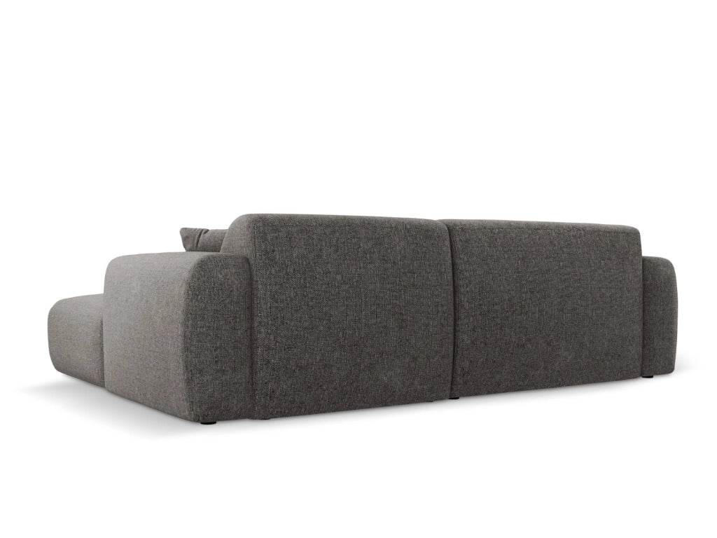 Cosmopolitan Design - Divano angolare sinistro "Nolio" 4 posti in ciniglia grigio 