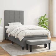 Giroletto a Molle con Materasso Grigio Scuro 90x200 cm Tessuto 3136566