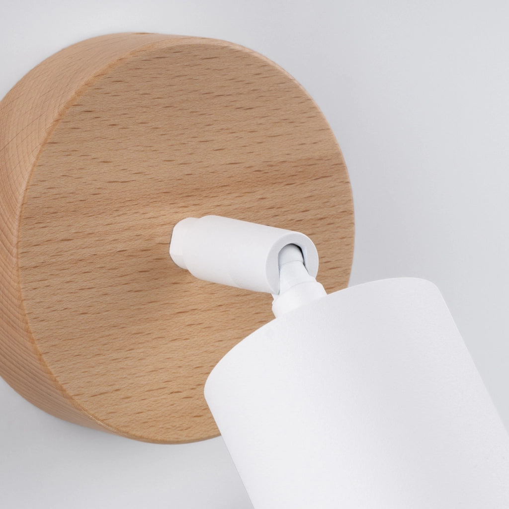 Applique bianca/legno spot lettura 1xGU10 JUNGLO Pure Lume