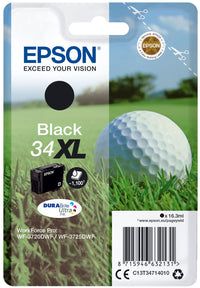 Epson golf ball singlepack black 34xl durabrite ultra ink - C13T34714020