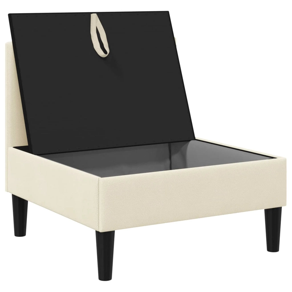 Divano Medio con Storage Crema Velluto 42027115