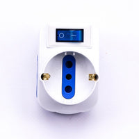 Spina Adattatore 16A 2 Prese 2p + T 10/16A Bipasso + 1 preca/Schuko con interruttore