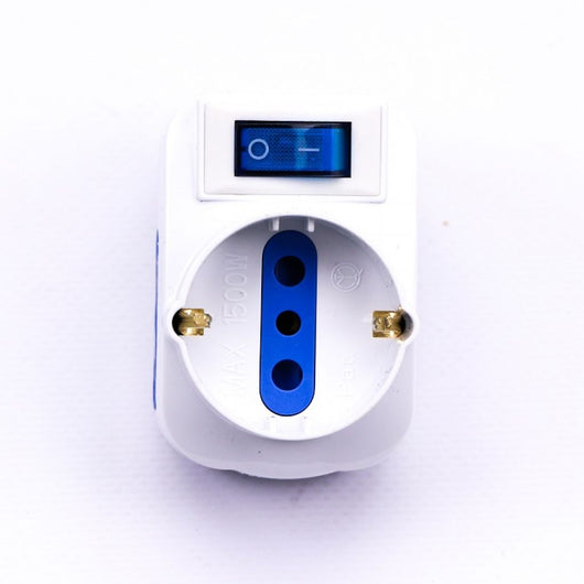 Spina Adattatore 16A 2 Prese 2p + T 10/16A Bipasso + 1 preca/Schuko con interruttore