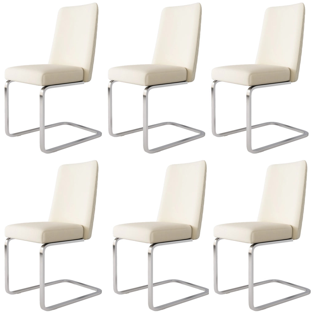 SEDIA da pranzo in velluto beige e silver, Set da 6 pezzi