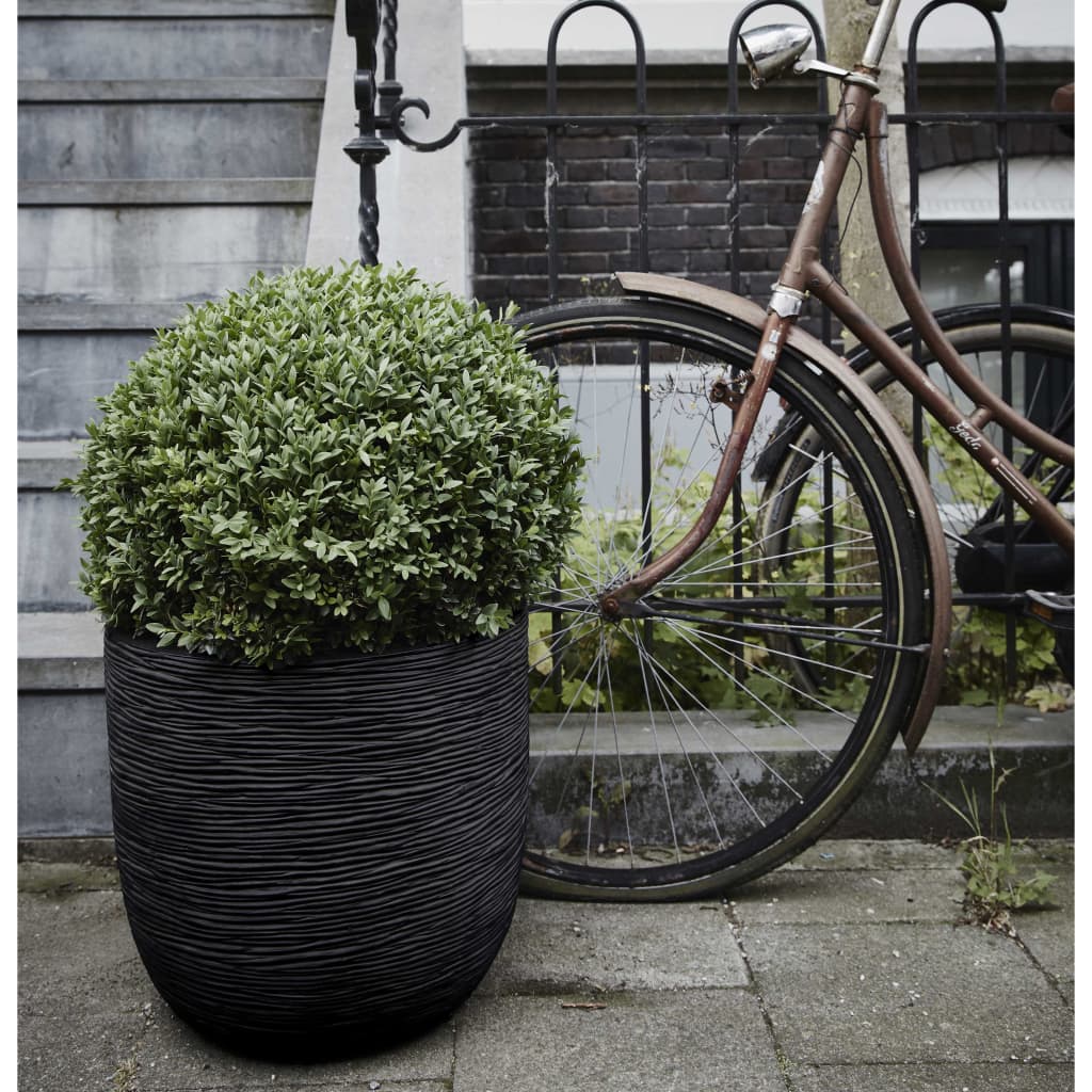 Capi Fioriera Nature Rib Rotonda 43x41 cm Nera KBLR933 424234