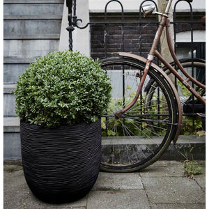 Capi Fioriera Nature Rib Rotonda 43x41 cm Nera KBLR933 424234