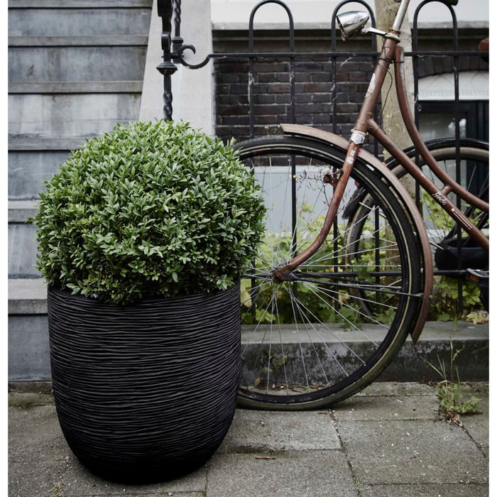 Capi Fioriera Nature Rib Rotonda 43x41 cm Nera KBLR933 424234