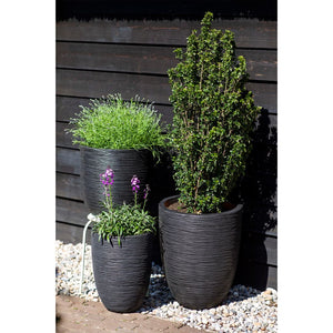 Capi Fioriera Nature Rib Rotonda 43x41 cm Nera KBLR933 424234