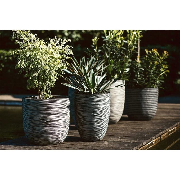 Capi Fioriera Nature Rib Rotonda 43x41 cm Antracite KOFZ933 424243