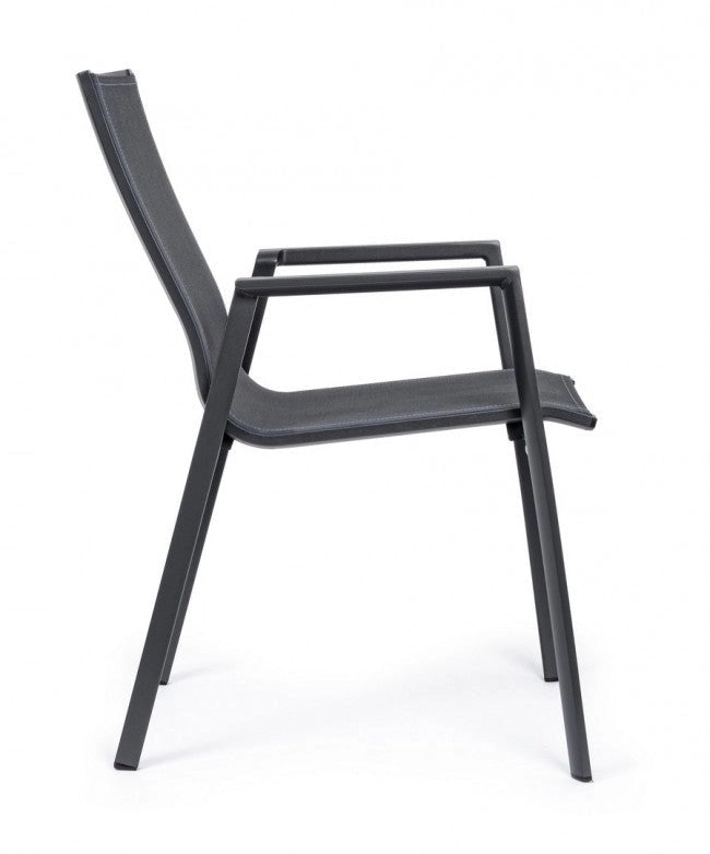 Set 4 Sedie da Giardino 56x61,5x88h cm con Braccioli Krion Antracite