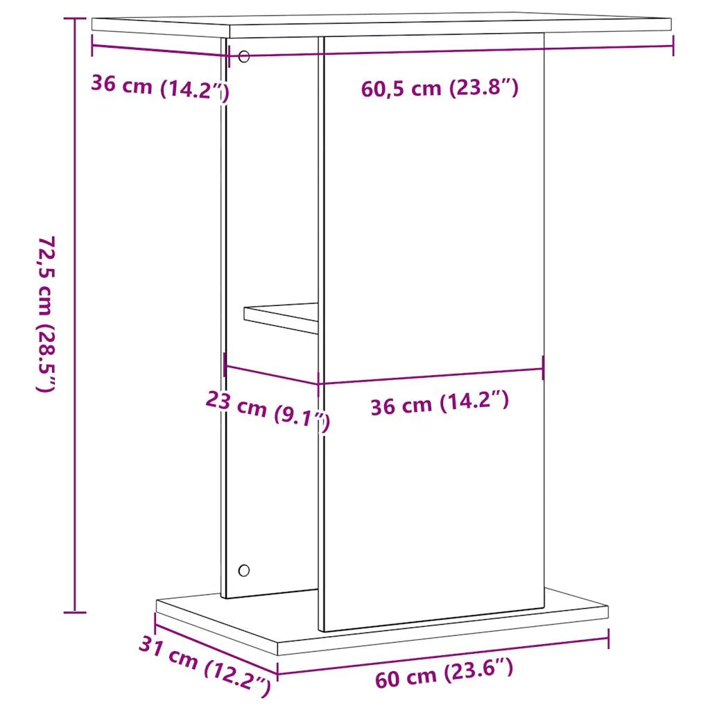 Base per acquario mobiletto mobile artigianale 36 x 60,5 x 72,5 cm marrone 02_0045082