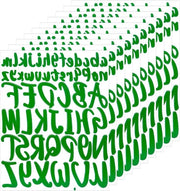 520 Stuks Lettere Autoadesive per Album Scrap per Progetti Creativi e Pacchi Postali - Lettere Maiuscole e Minuscole in Verde
