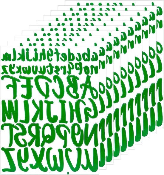 520 Stuks Lettere Autoadesive per Album Scrap per Progetti Creativi e Pacchi Postali - Lettere Maiuscole e Minuscole in Verde