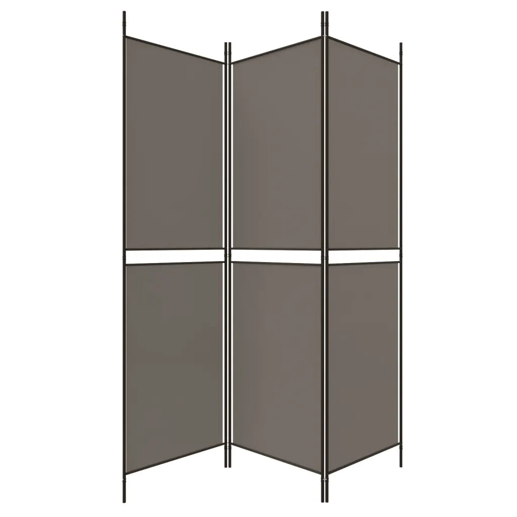 Divisorio a 3 Pannelli Antracite 150x220 cm in Tessuto cod mxl 63297