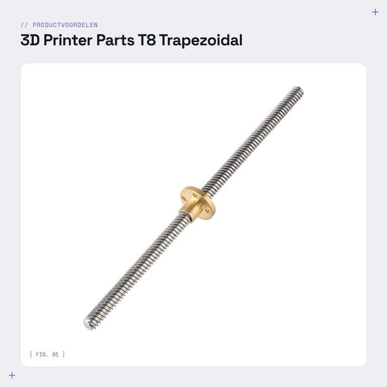 Pendolo a guida trapezoidale 300 mm - T8 dado - Acciaio inossidabile - Resistente alla corrosione - Facile da installare - Duraturo - Maniglia a vite