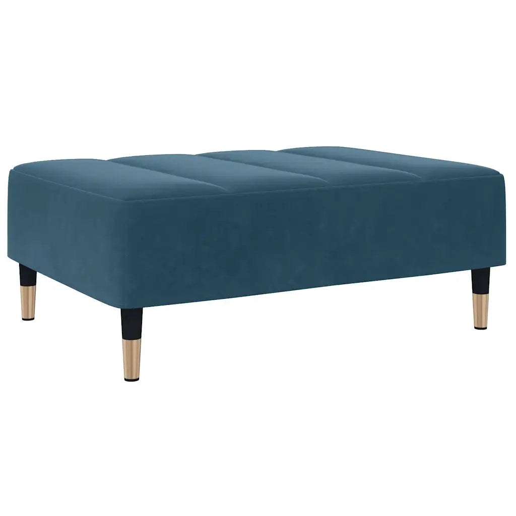 Poggiapiedi Blu 77x55x31 cm in Velluto