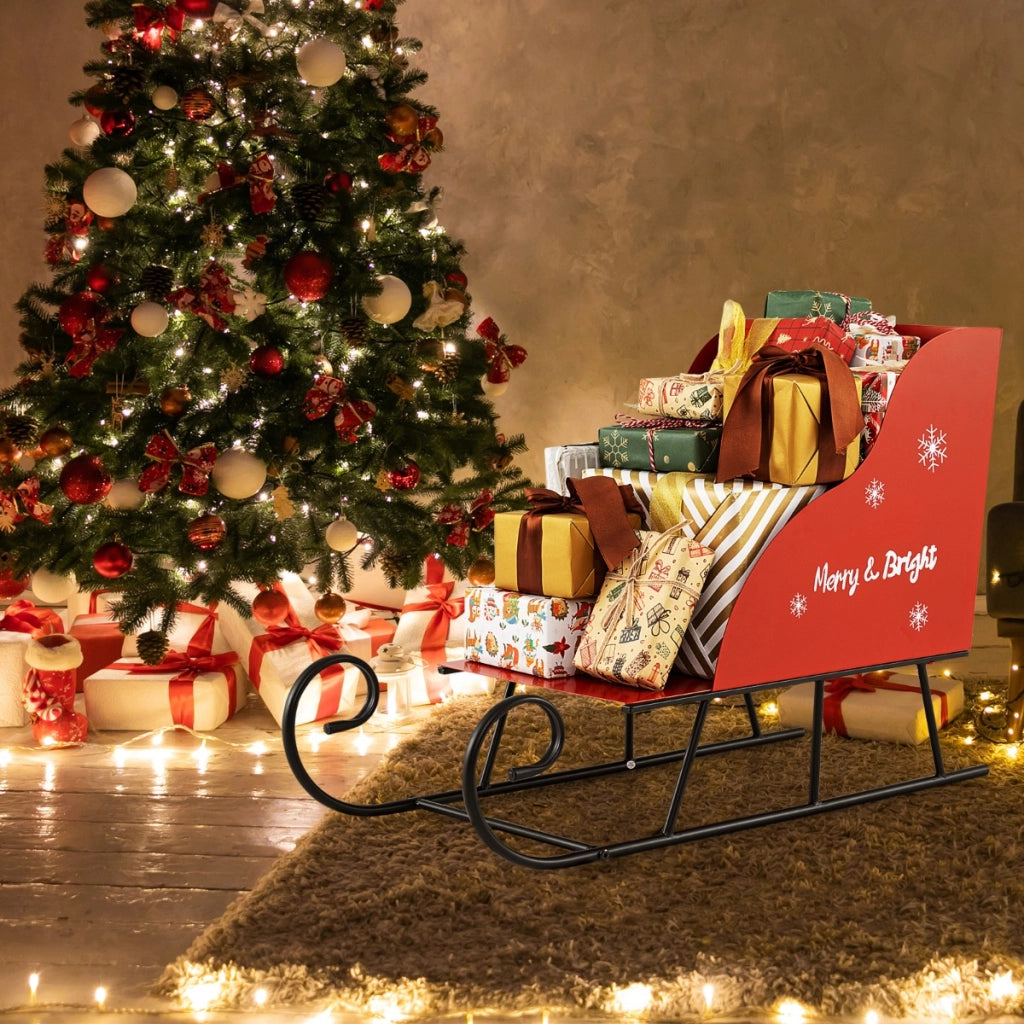 Cestino slitta di babbo natale in metallo per natale per casa ufficio carnevale, Cestino decorazione festiva slitta carrello-Decorazioni natalizie