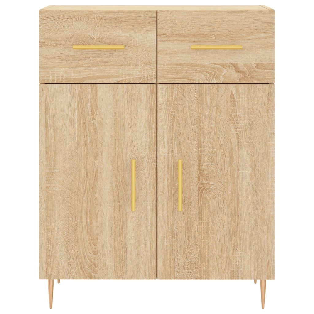Buffet credenza cassettiera armadio mobile contenitore organizer cucina soggiorno salotto rovere Sonoma alto 69,5 x 34 x 180 cm legno ingegnerizzato marrone 02_0034177