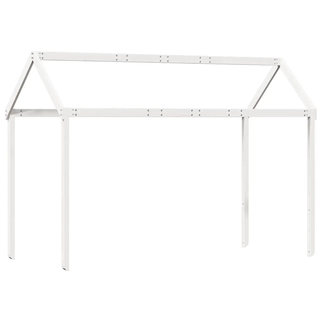 Tetto Letto Bambini Bianco 207x95,5x159 cm Legno Massello Pino
