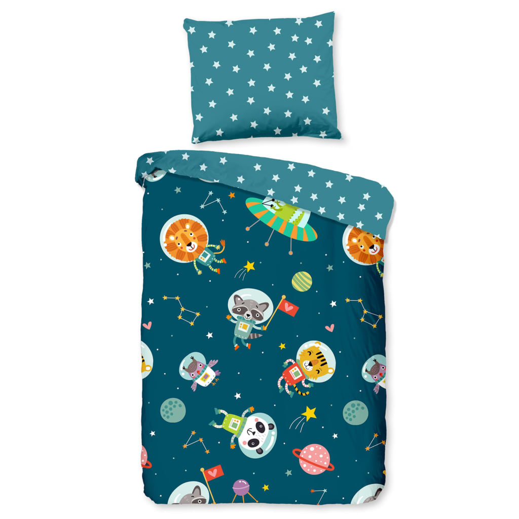 Good Morning Copripiumino per Bambini SPACY 100x135 cm Blu Petrolio 437699