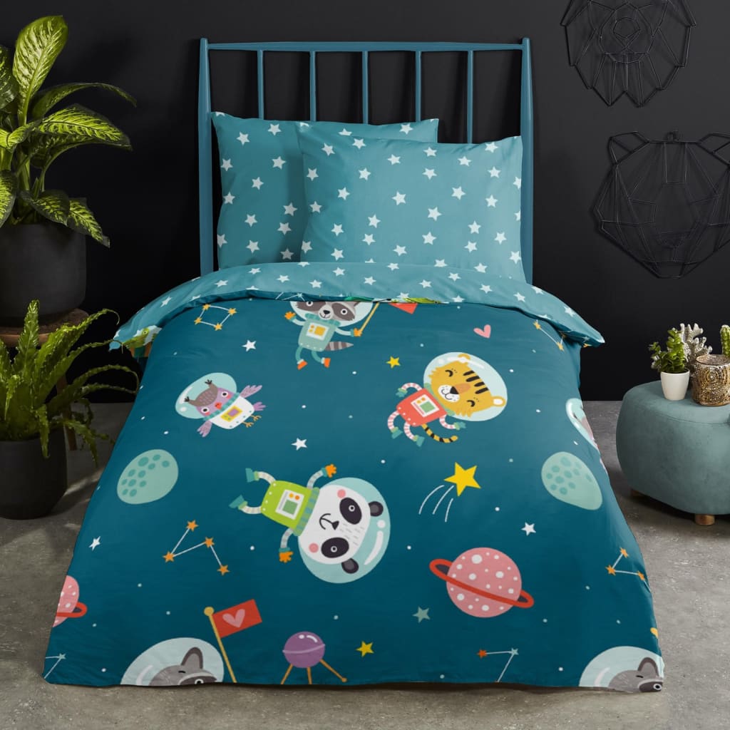 Good Morning Copripiumino per Bambini SPACY 100x135 cm Blu Petrolio 437699