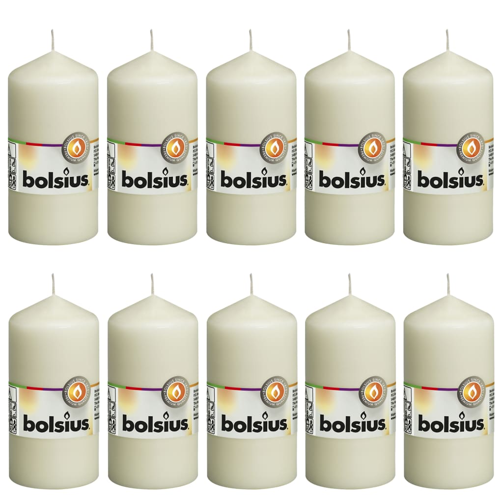 Bolsius Candele Moccoli 10 pz 120x58 mm Avoriocod mxl 121289