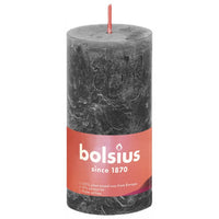 Bolsius Candele Rustiche a Colonna Shine 8 pz 100x50mm Grigio Tempesta 440798