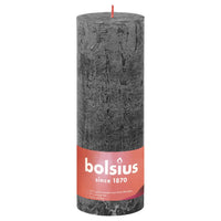 Bolsius Candele Rustiche Colonna Shine 4 pz 190x68 mm Grigio Tempesta 440843