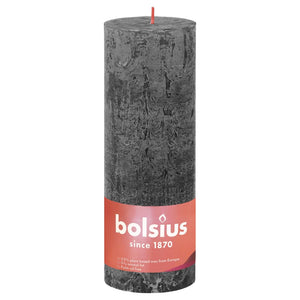 Bolsius Candele Rustiche Colonna Shine 4 pz 190x68 mm Grigio Tempesta 440843