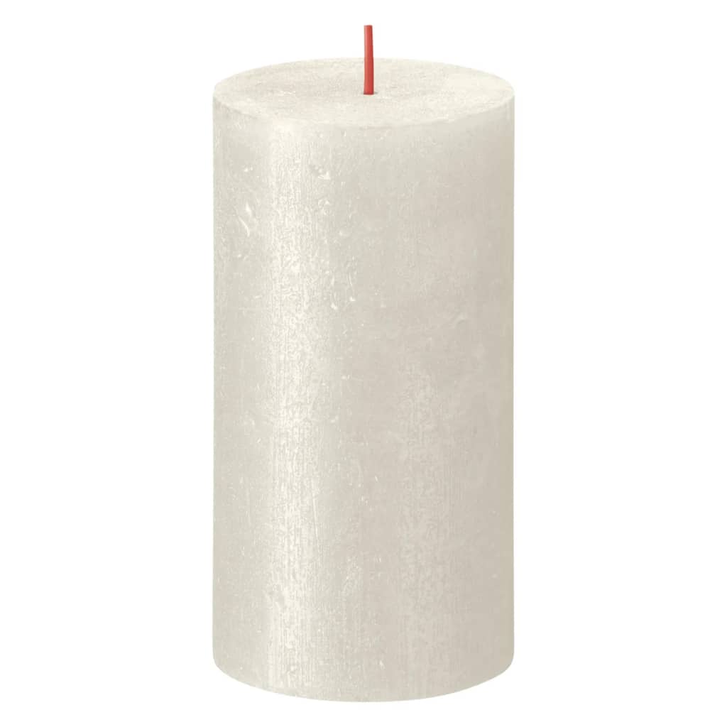 Bolsius Candele Pilastro Rustiche Shimmer 4 pz 130x68 mm Avorio