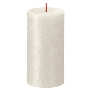 Bolsius Candele Pilastro Rustiche Shimmer 4 pz 130x68 mm Avorio
