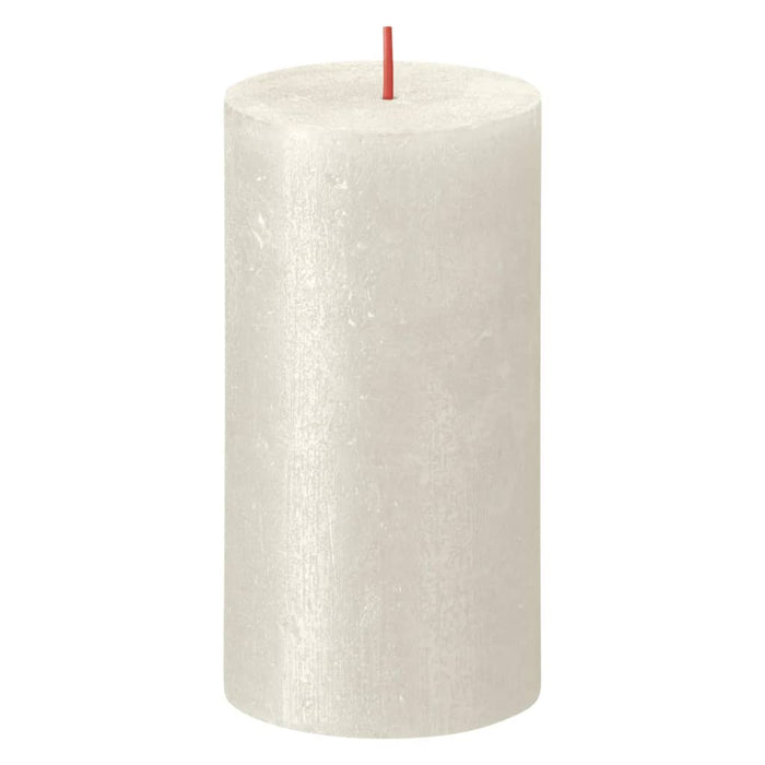 Bolsius Candele Pilastro Rustiche Shimmer 4 pz 130x68 mm Avorio