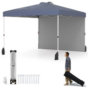 Rifugio da patio pieghevole per eventi commerciali, Tenda a cielo apribile 3 x 3 M con borsa con ruote Grigio