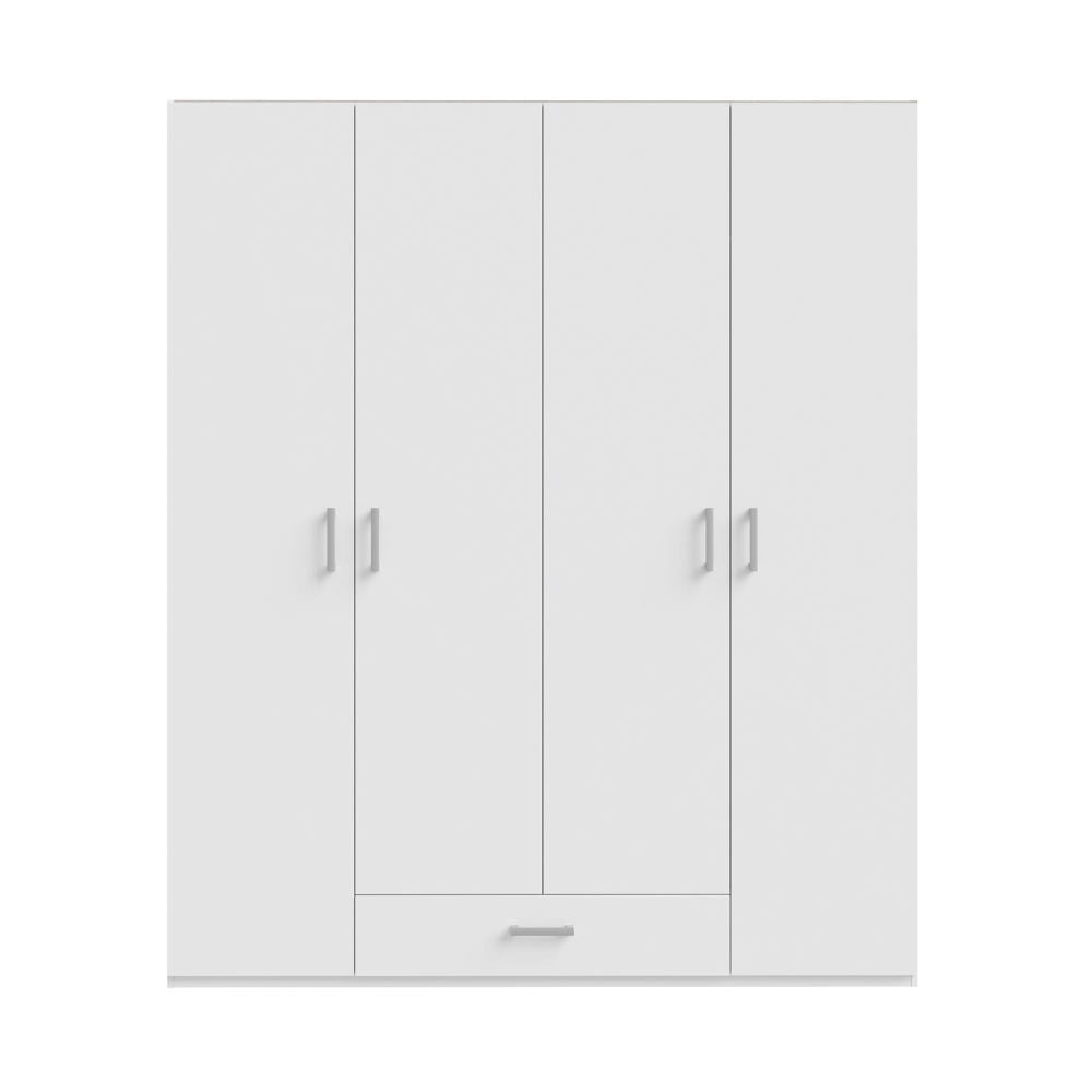 Armadio Arcadia 4 ante e 1 cassetto bianco 177.5x54x210.5H