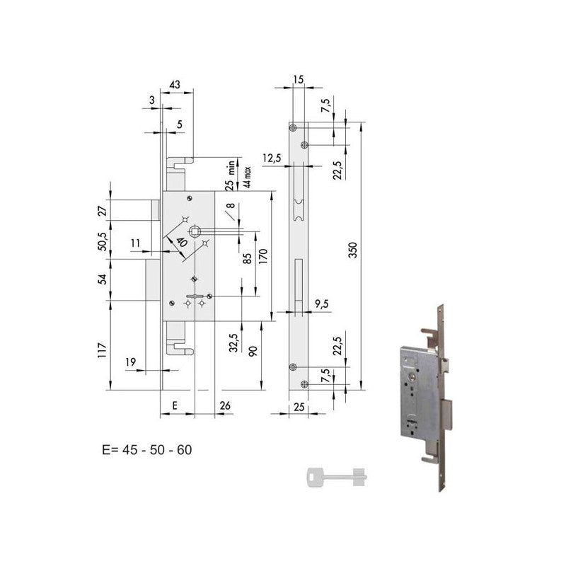 Serratura Infilare Ferro 57215-45-0 Cisa