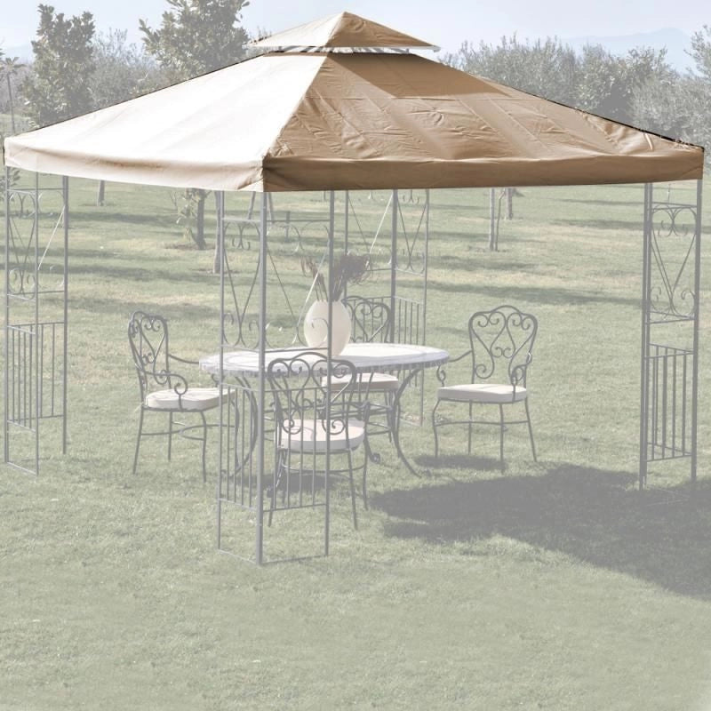 TOP TELO COPERTURA DI RICAMBIO CON AIRVENT ECRU PER GAZEBO 3x3 MT IN POLIESTERE