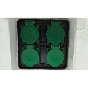 Presa Elettrica da Esterno 4 Spine Resina Impermeabile Bianca cod mxl 12579