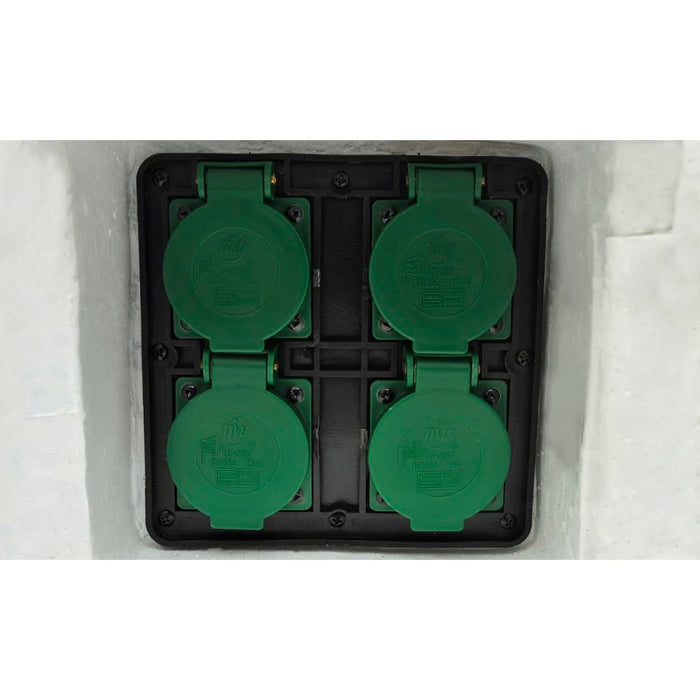 Presa Elettrica da Esterno 4 Spine Resina Impermeabile Bianca cod mxl 12579