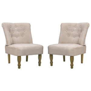 Poltrone in Stile Francese 2 pz Crema in Tessuto cod mxl 20134
