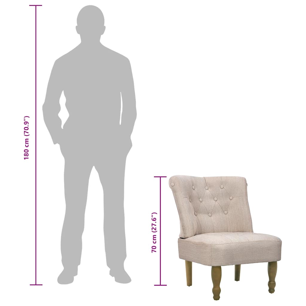 Poltrone in Stile Francese 2 pz Crema in Tessuto 240288
