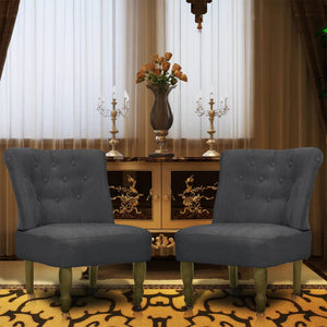 Poltrone in Stile Francese 2 pz Grigie in Tessuto 240289