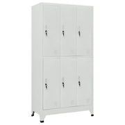 Armadietto a Chiave con 6 Scomparti in Acciaio 90x45x180 cm 20156